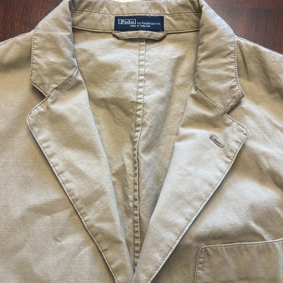 Polo By Ralph Lauren Men’s 3 Button 100% Cotton Khaki Blazer - Picture 2 of 10